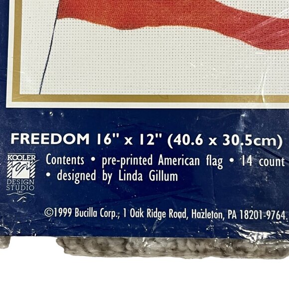 Bucilla Freedom Linda Gillum 16" x 12" Counted Cross Stitch Kit Opened Complete - Picture 3 of 4